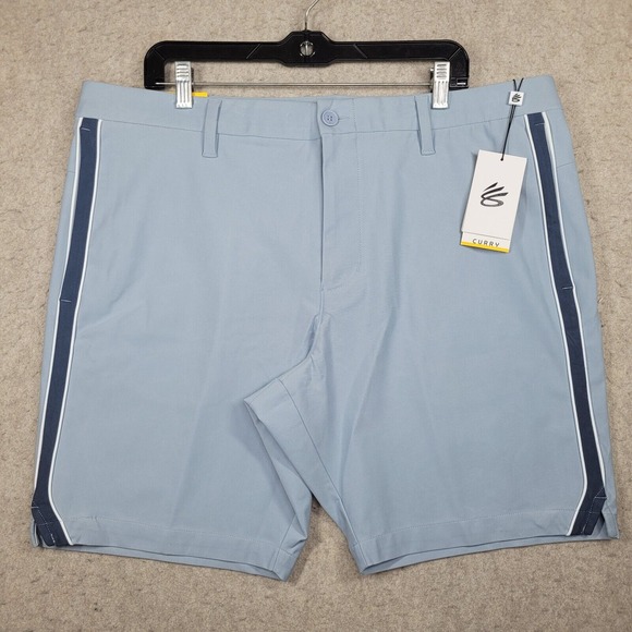 Steph Curry x Under Armour Harbor Blue Limitless Chino‎ Shorts Mens 40x8.5 NEW - Picture 1 of 10